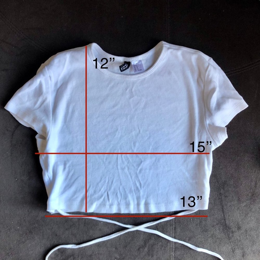 3/15$ H&M Tie-detail White Crop Top - Picture 4 of 5